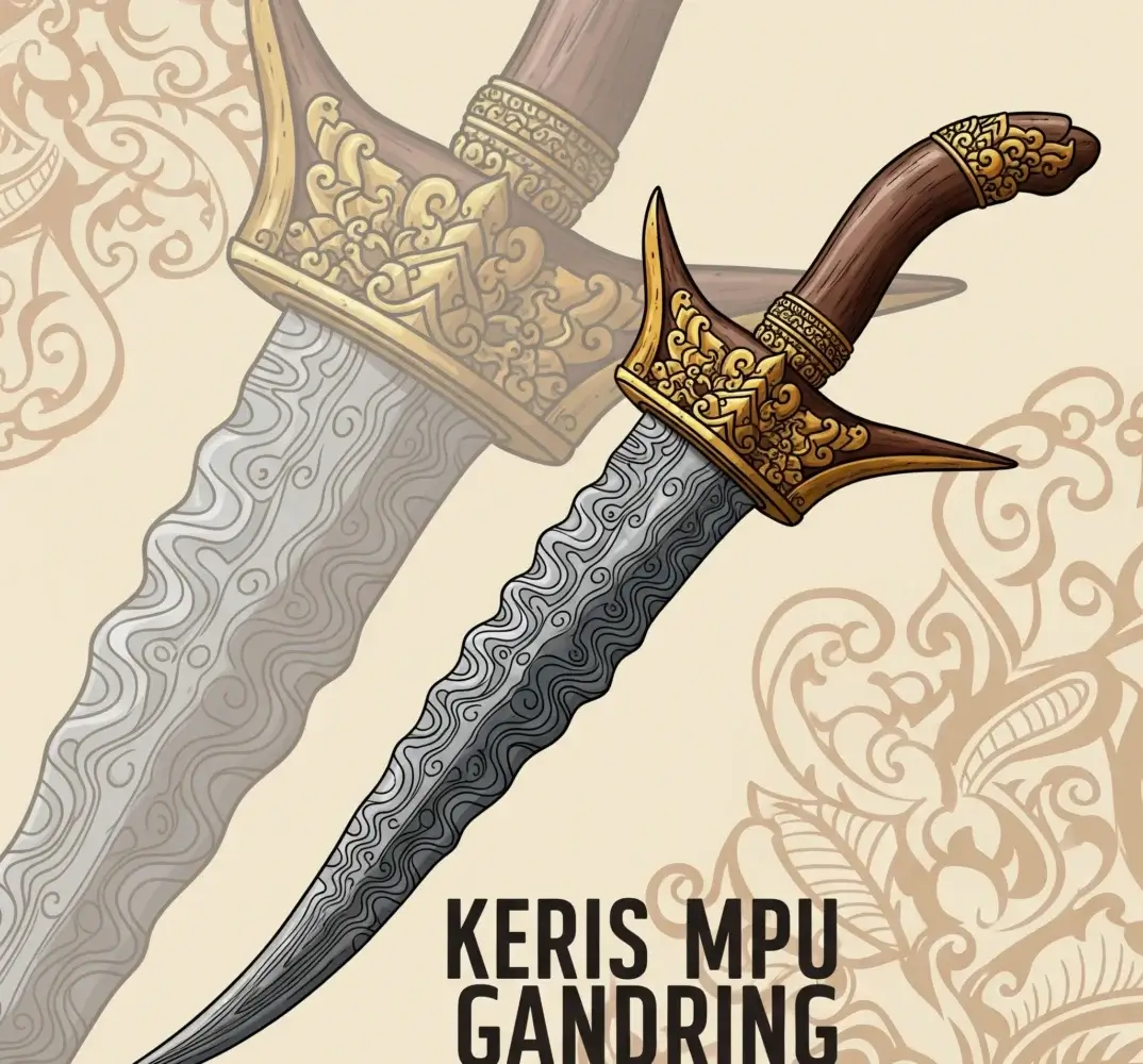 Ilustrasi keris Mpu Gandring yang legendaris