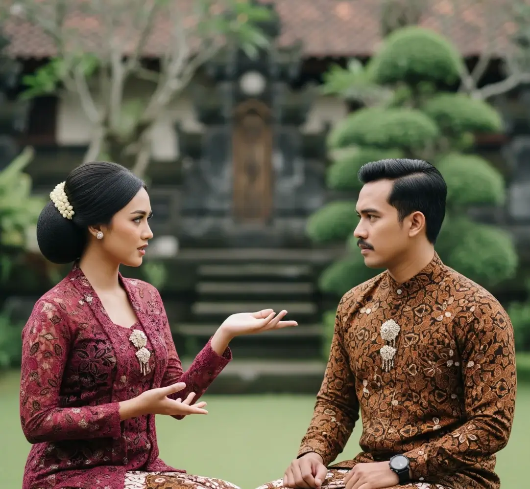 Pasangan muda berdiskusi tentang perbedaan watak mereka.