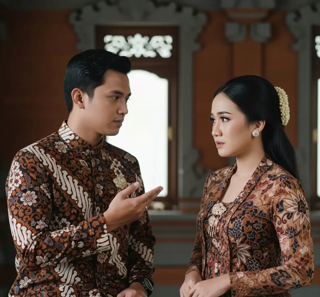 Pasangan muda yang sedang berdiskusi serius tentang hubungan mereka